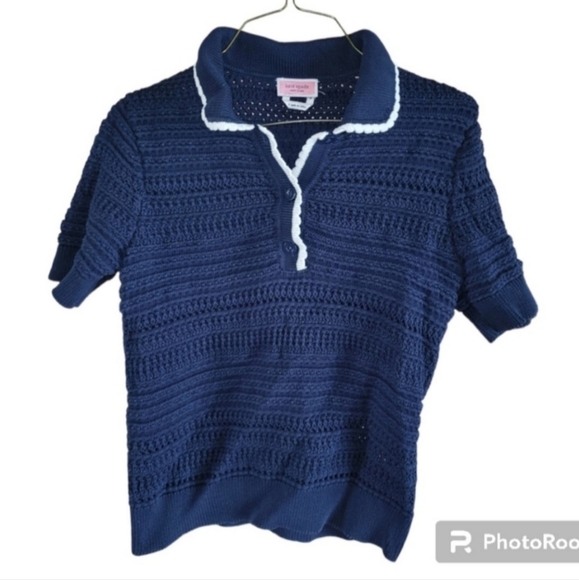 *SOLD* Kate Spade Shortsleeve Knit Polo Sweater - Picture 6 of 11